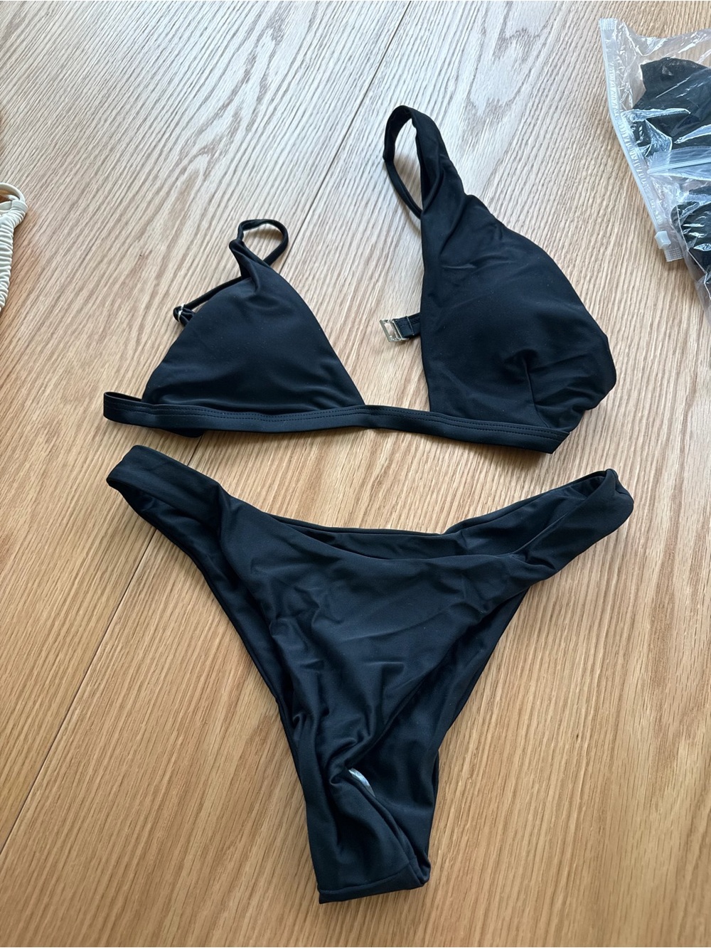 Black Women's Triangle Bikini Set - Classic Swimwear